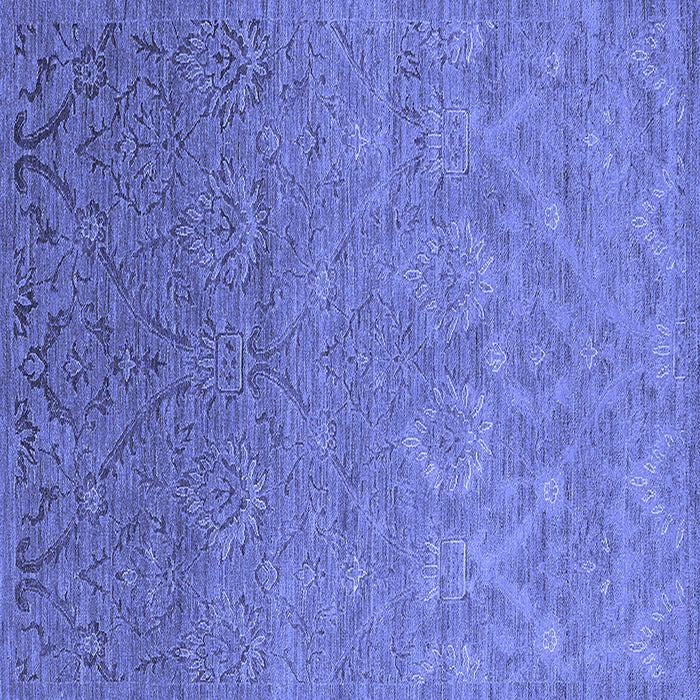 Square Machine Washable Oriental Blue Industrial Rug, wshurb2274blu