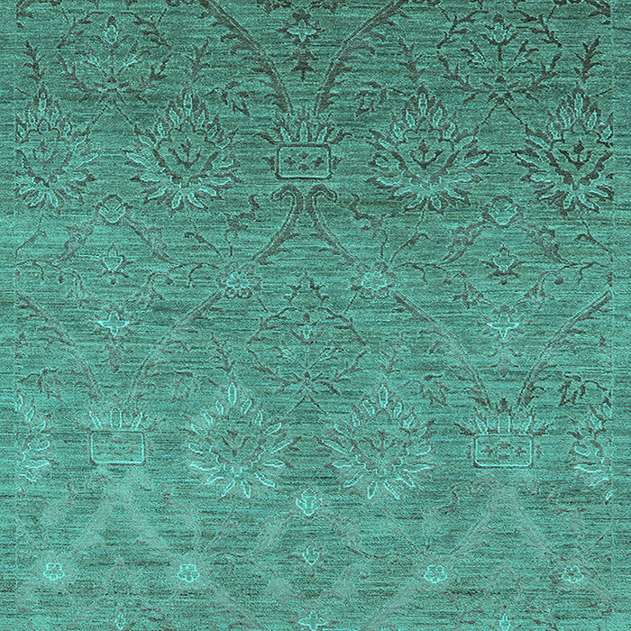 Machine Washable Oriental Turquoise Industrial Area Rugs, wshurb2274turq