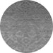 Round Oriental Gray Industrial Rug, urb2274gry