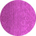 Round Oriental Pink Industrial Rug, urb2274pnk