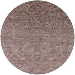 Round Machine Washable Industrial Modern Rosy Pink Rug, wshurb2274