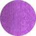 Round Oriental Purple Industrial Rug, urb2274pur