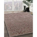 Mid-Century Modern Pink Oriental Rug in Family Room, urb2274