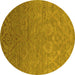 Round Oriental Yellow Industrial Rug, urb2274yw