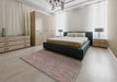 Mid-Century Modern Pink Oriental Rug in a Bedroom, urb2274