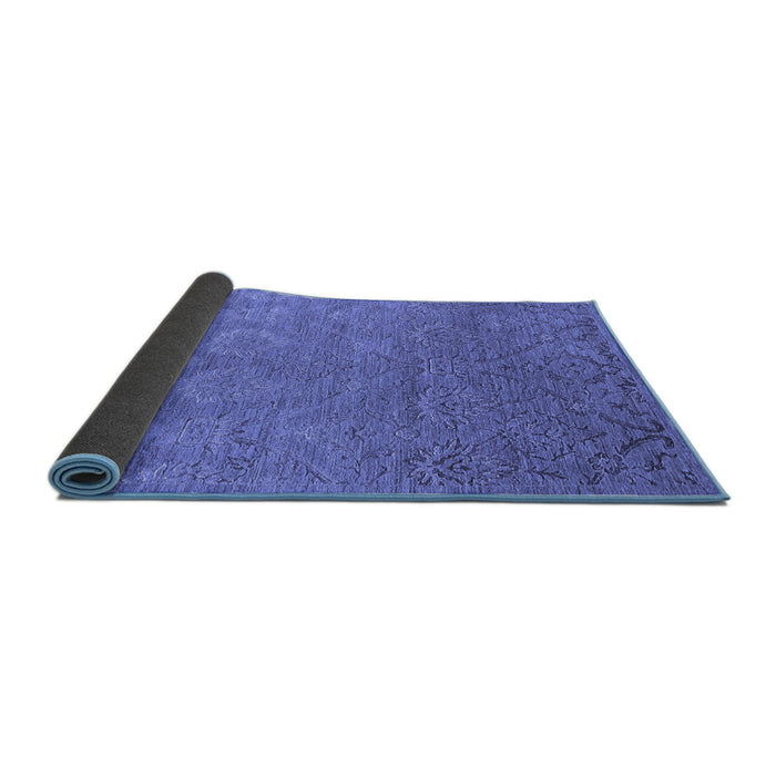 Sideview of Oriental Blue Industrial Rug, urb2274blu