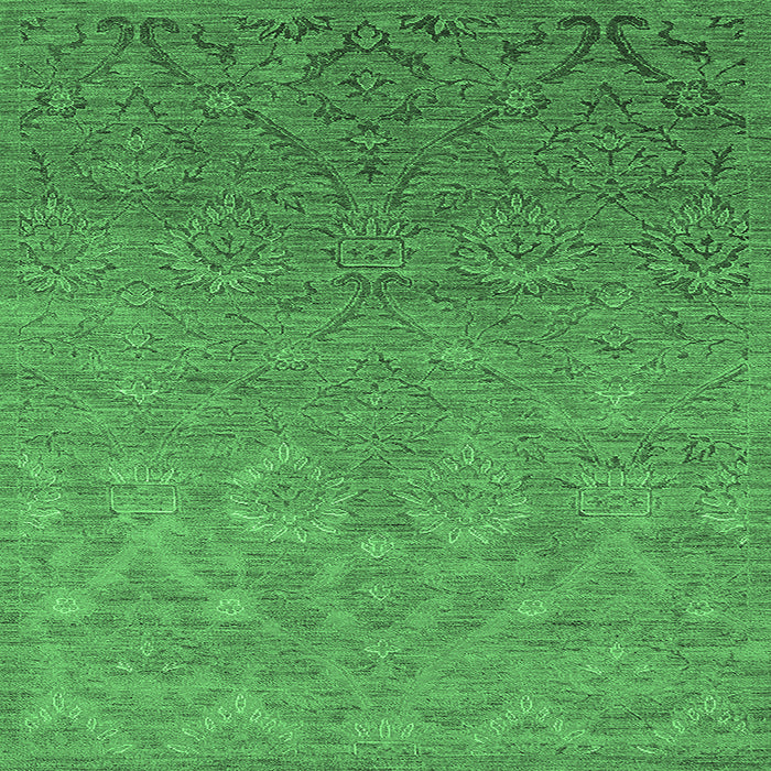 Square Oriental Emerald Green Industrial Rug, urb2274emgrn