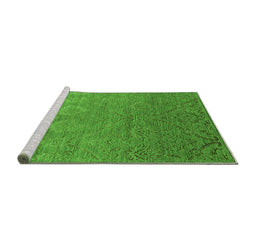 Sideview of Machine Washable Oriental Green Industrial Area Rugs, wshurb2274grn