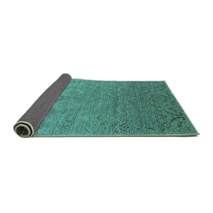 Sideview of Oriental Turquoise Industrial Rug, urb2274turq