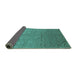 Sideview of Oriental Turquoise Industrial Rug, urb2274turq