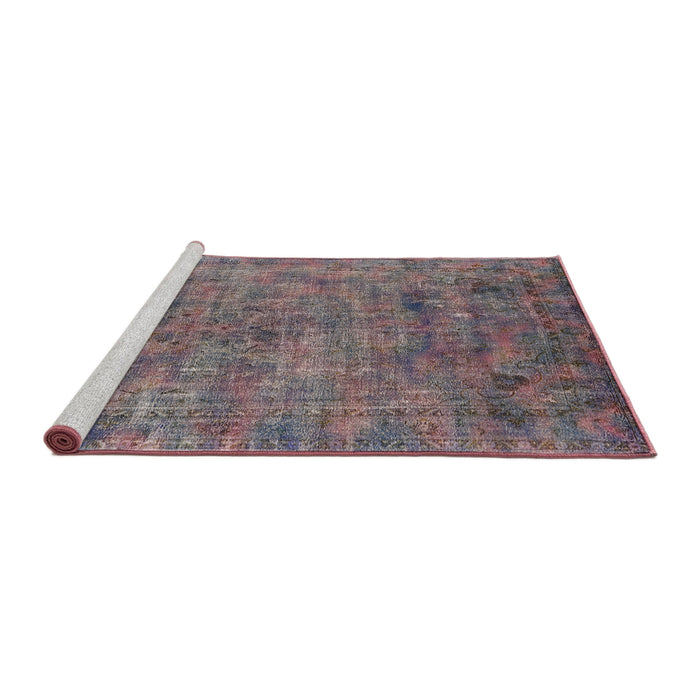 Sideview of Machine Washable Industrial Modern Purple Rug, wshurb2275