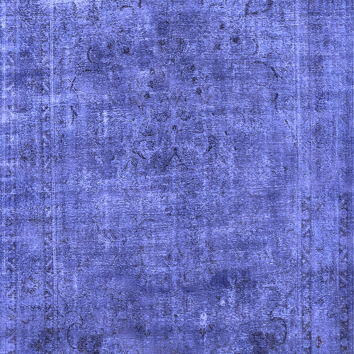 Machine Washable Oriental Blue Industrial Rug, wshurb2275blu