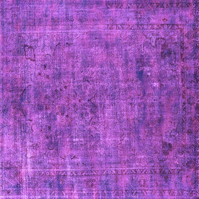 Square Machine Washable Oriental Purple Industrial Area Rugs, wshurb2275pur