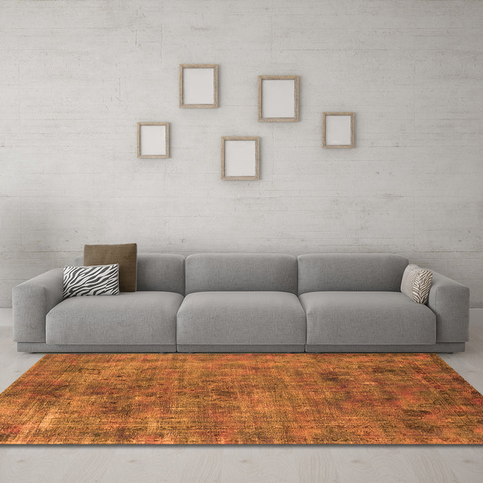 Machine Washable Oriental Orange Industrial Area Rugs in a Living Room, wshurb2275org