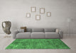 Machine Washable Oriental Emerald Green Industrial Area Rugs in a Living Room,, wshurb2275emgrn