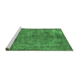 Sideview of Machine Washable Oriental Emerald Green Industrial Area Rugs, wshurb2275emgrn