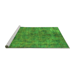Sideview of Machine Washable Oriental Green Industrial Area Rugs, wshurb2275grn