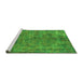 Sideview of Machine Washable Oriental Green Industrial Area Rugs, wshurb2275grn