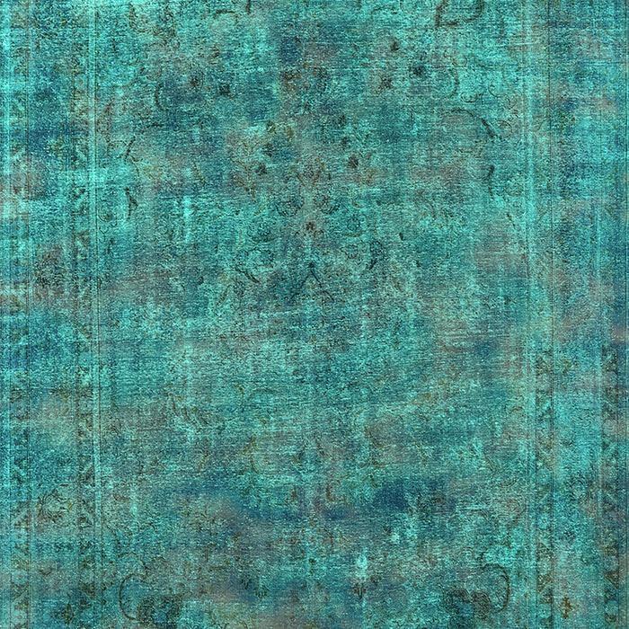 Machine Washable Oriental Turquoise Industrial Area Rugs, wshurb2275turq