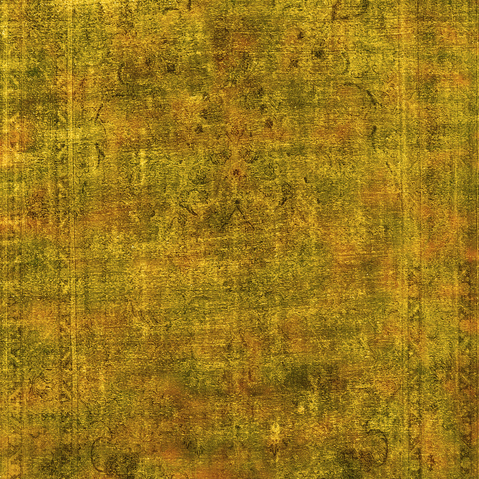 Machine Washable Oriental Yellow Industrial Rug, wshurb2275yw