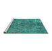 Sideview of Machine Washable Oriental Turquoise Industrial Area Rugs, wshurb2275turq