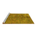 Sideview of Machine Washable Oriental Yellow Industrial Rug, wshurb2275yw