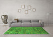 Machine Washable Oriental Green Industrial Area Rugs in a Living Room,, wshurb2275grn