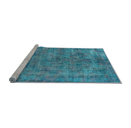 Sideview of Machine Washable Oriental Light Blue Industrial Rug, wshurb2275lblu