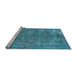 Sideview of Machine Washable Oriental Light Blue Industrial Rug, wshurb2275lblu