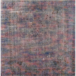 Square Mid-Century Modern Purple Oriental Rug, urb2275