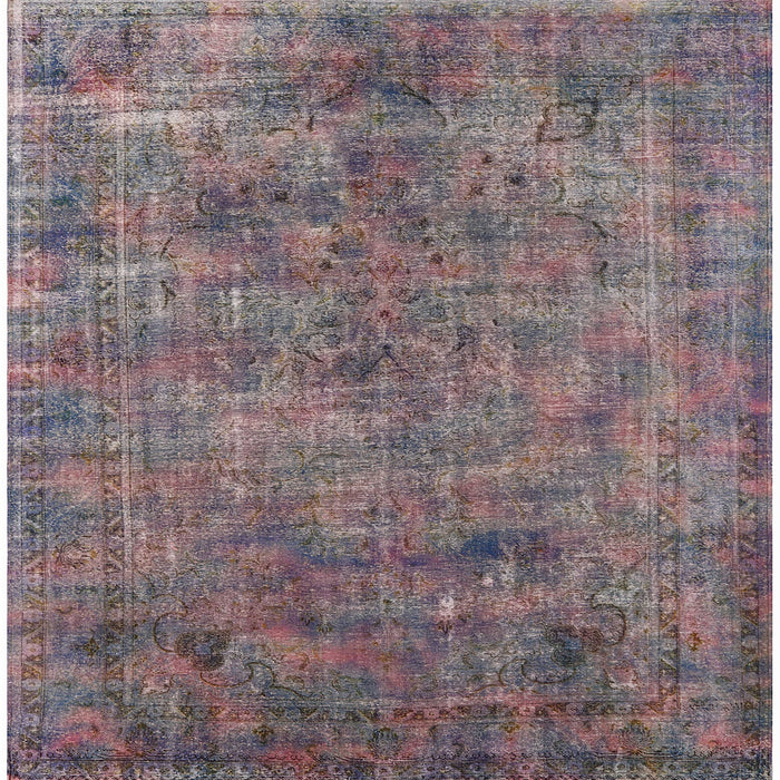 Square Mid-Century Modern Purple Oriental Rug, urb2275