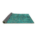 Sideview of Oriental Turquoise Industrial Rug, urb2275turq