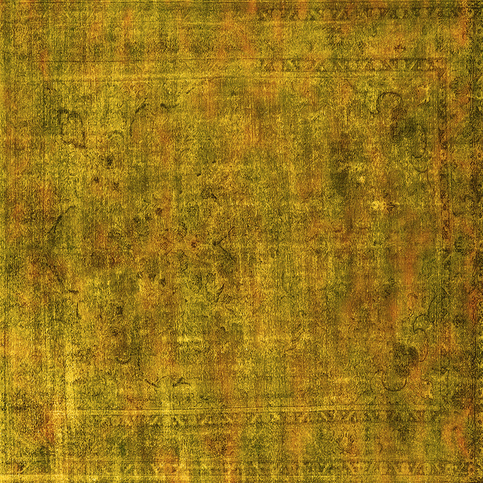 Square Oriental Yellow Industrial Rug, urb2275yw