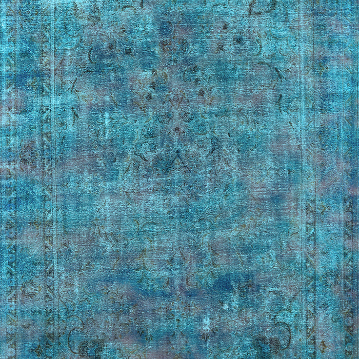 Machine Washable Oriental Light Blue Industrial Rug, wshurb2275lblu