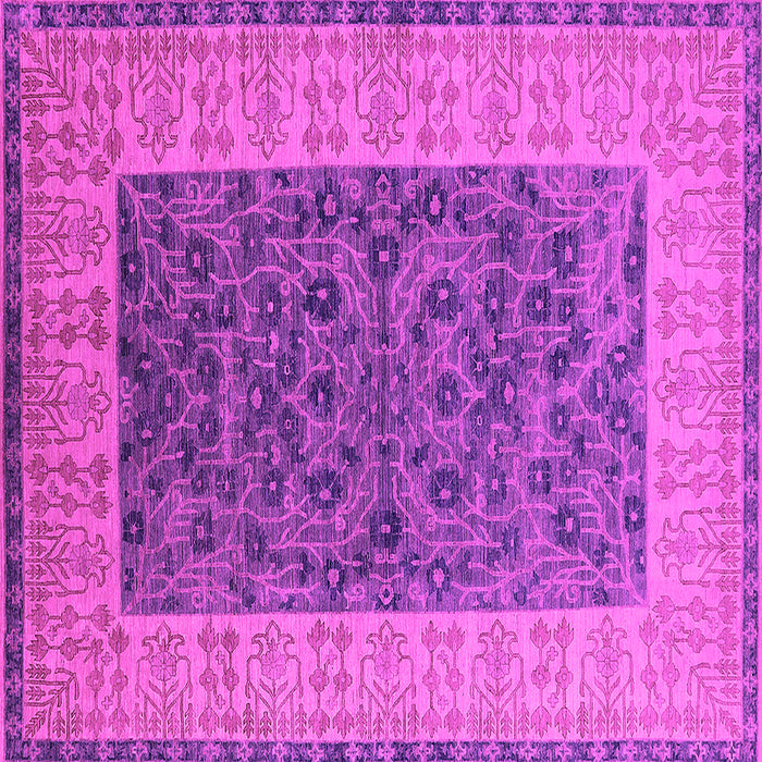 Square Machine Washable Oriental Pink Industrial Rug, wshurb2276pnk