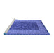 Sideview of Machine Washable Oriental Blue Industrial Rug, wshurb2276blu