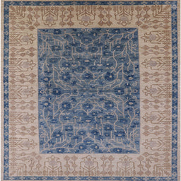 Square Mid-Century Modern Gray Oriental Rug, urb2276