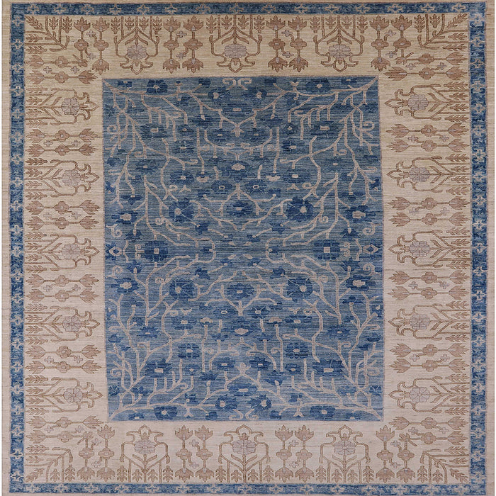 Square Mid-Century Modern Gray Oriental Rug, urb2276