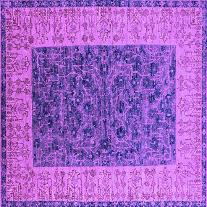Square Machine Washable Oriental Purple Industrial Area Rugs, wshurb2276pur