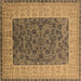 Square Machine Washable Oriental Brown Industrial Rug, wshurb2276brn