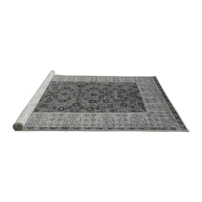 Sideview of Machine Washable Oriental Gray Industrial Rug, wshurb2276gry