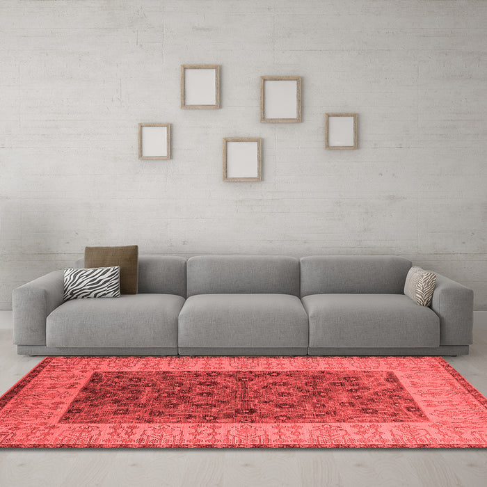 Industrial Red Washable Rugs