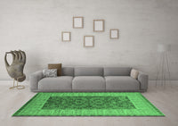 Machine Washable Oriental Emerald Green Industrial Rug, wshurb2276emgrn