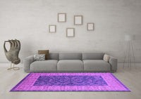 Machine Washable Oriental Purple Industrial Rug, wshurb2276pur