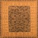 Square Machine Washable Oriental Orange Industrial Area Rugs, wshurb2276org