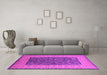 Machine Washable Oriental Pink Industrial Rug in a Living Room, wshurb2276pnk