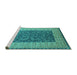 Sideview of Machine Washable Oriental Turquoise Industrial Area Rugs, wshurb2276turq