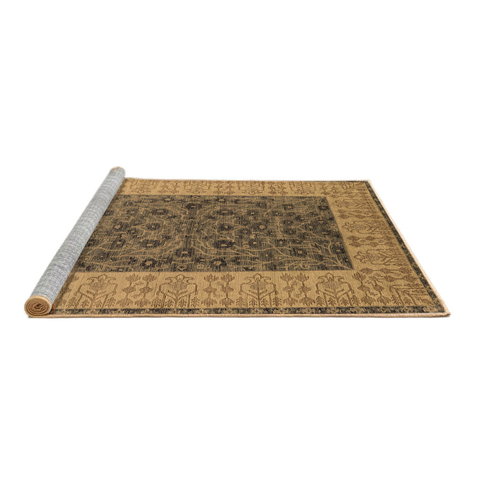 Sideview of Machine Washable Oriental Brown Industrial Rug, wshurb2276brn