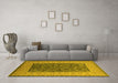 Machine Washable Oriental Yellow Industrial Rug in a Living Room, wshurb2276yw