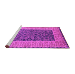 Sideview of Machine Washable Oriental Pink Industrial Rug, wshurb2276pnk